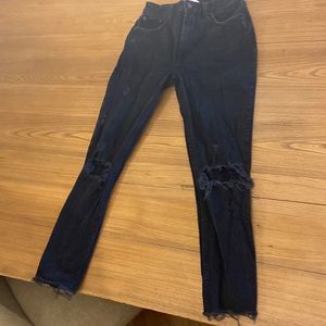 Black distressed jeans